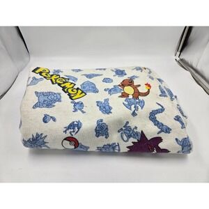 Vintage Pokemon Fleece Throw Blanket Gen 1 Pikachu Charmander Gengar